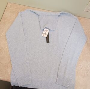 Womens Light Blue Cashmere Sweater